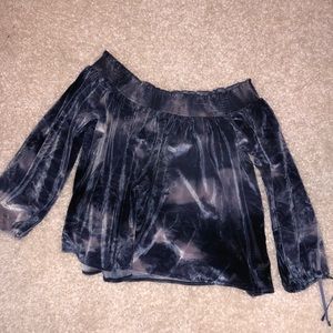 off the shoulder velvet top